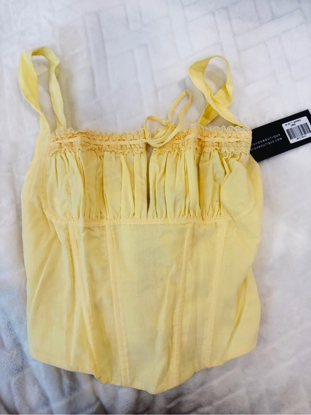WHITE FOX Yellow Corset Top